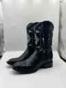 Bota Hombre Texas Cocodrilo Lomo Negro