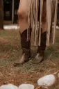 Bota Mujer Puntal Pitón Oro